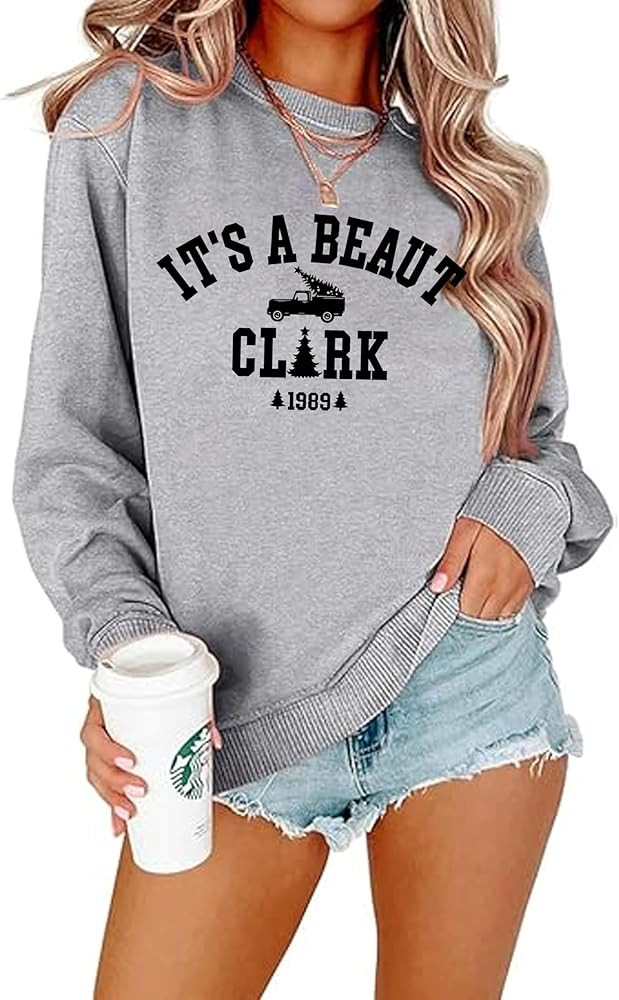 Christmas Sweatshirts for Women It's A Beaut Clark Sweatshirts Xmas Holiday Crewneck Long Sleeve ... | Amazon (US)