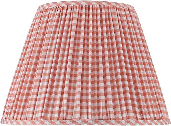 Springcrest Gingham Pink Plaid Pleated Cotton Cottage Core Empire Shade (9x16x11) - Springcrest | Amazon (US)