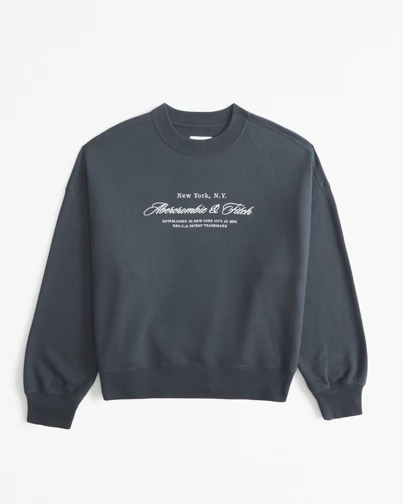 Women's Embroidered Logo Classic Sunday Crew | Women's New Arrivals | Abercrombie.com | Abercrombie & Fitch (UK)