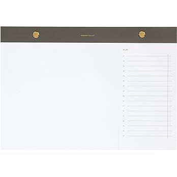 russell+hazel Riveted Paper Bloc Notepad, Office Supplies, Charcoal with Gold Accents, 10" x 7", ... | Amazon (US)