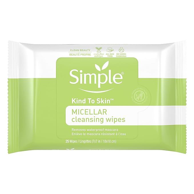 Simple Kind to Skin Facial Cleansing Wipes Cleanser & Makeup Remover for All Skin Types Micellar ... | Amazon (US)