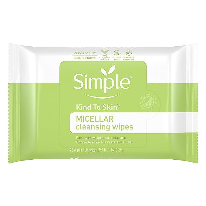 Simple Kind to Skin Facial Cleansing Wipes Cleanser & Makeup Remover for All Skin Types Micellar ... | Amazon (US)