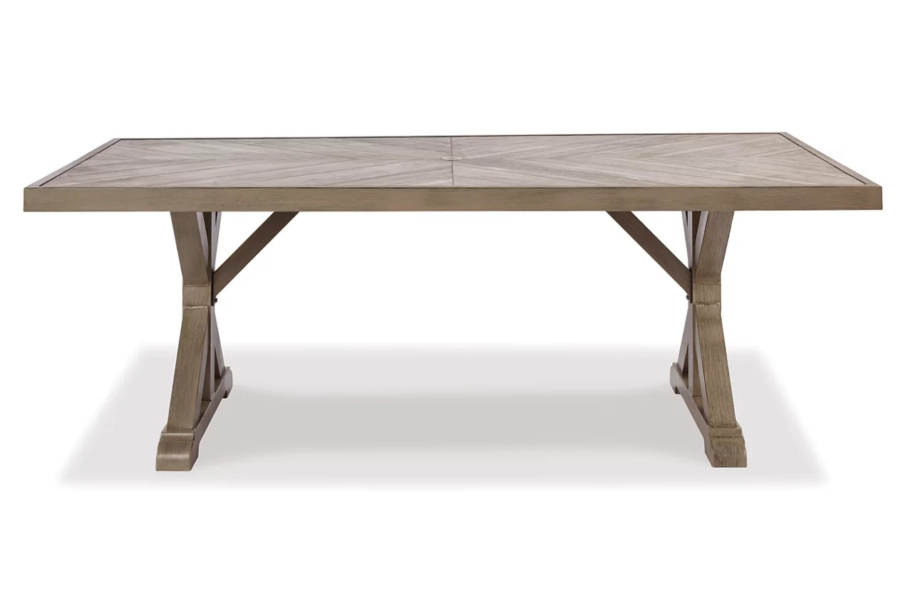 Beachcroft Outdoor Dining Table with Umbrella Option | Ashley