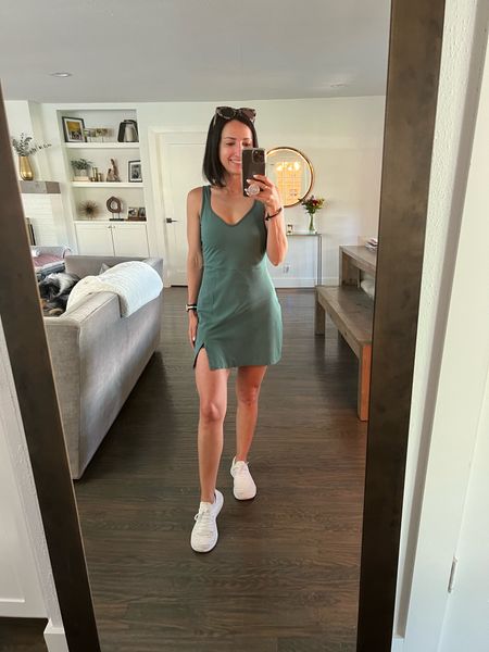 Another pickleball / active dress I love! This one is from Abercrombie, under $80 and also comes in black and white! Straps can be worn, straight or crossed in back. Runs tts wearing an XS  

#LTKunder100 #LTKFind #LTKfit