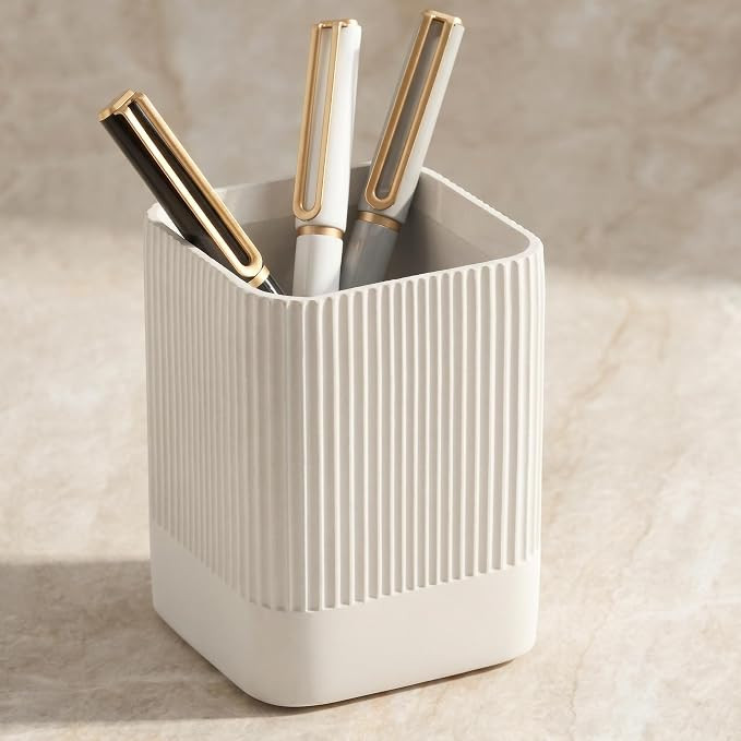 KIBAGA Aesthetic Pen Holder for Desk - Modern Concrete Pencil Holder - Cute and Functional Desk O... | Amazon (US)