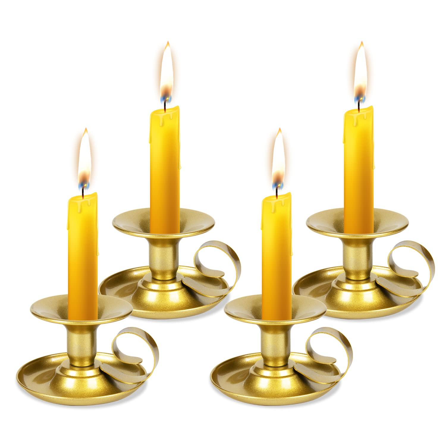 Candle Holders – 4pcs Gold Retro Iron Taper Candlestick Holder Centerpieces for Wedding, Party,... | Amazon (US)