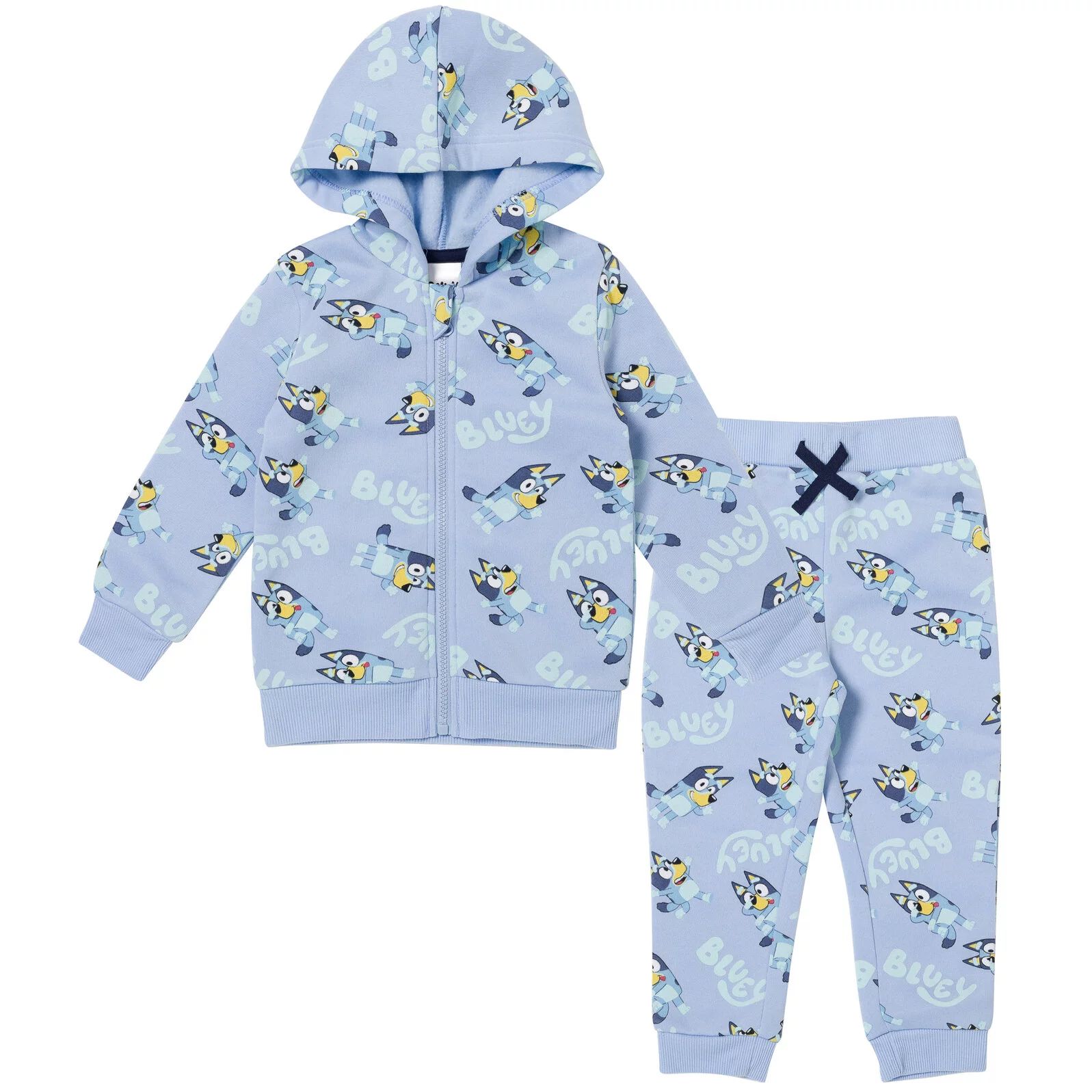 Bluey Little Boys Fleece Zip Up Hoodie and Jogger Pants Set Toddler to Big Kid | Walmart (US)