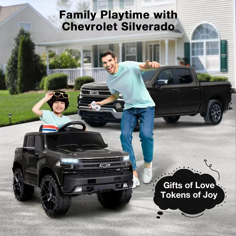 Funtok Licensed Chevrolet Silverado 12V Kids Electric Powered Ride on Toy Car with Remote Control... | Walmart (US)