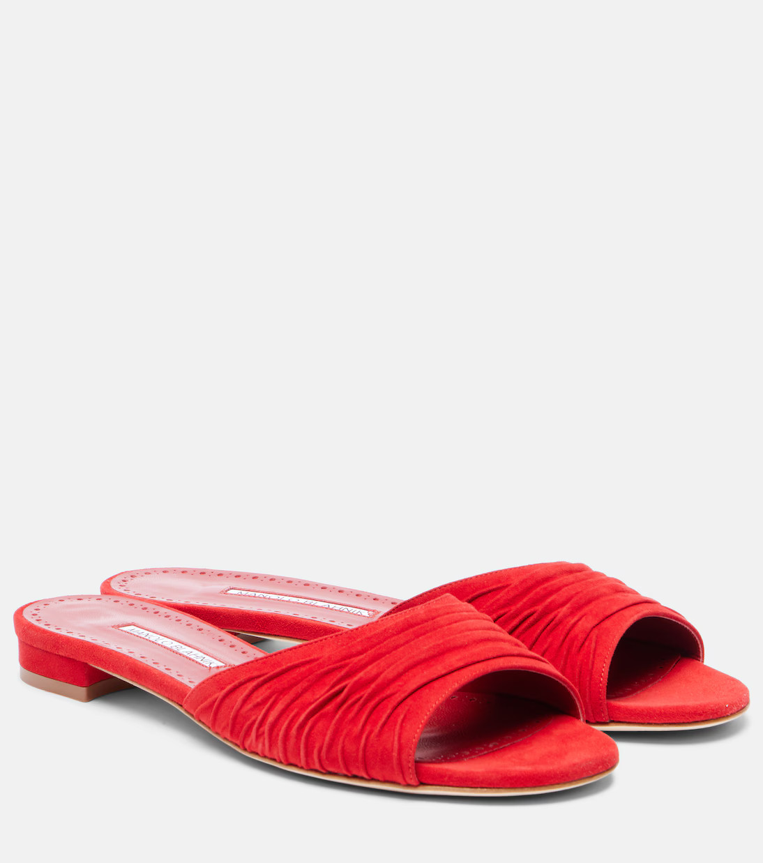 Piruaflat gathered suede slides | Mytheresa (INTL)