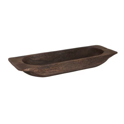 Storied Home Decorative Paulownia Wood Tray Bowl, Brown | Target