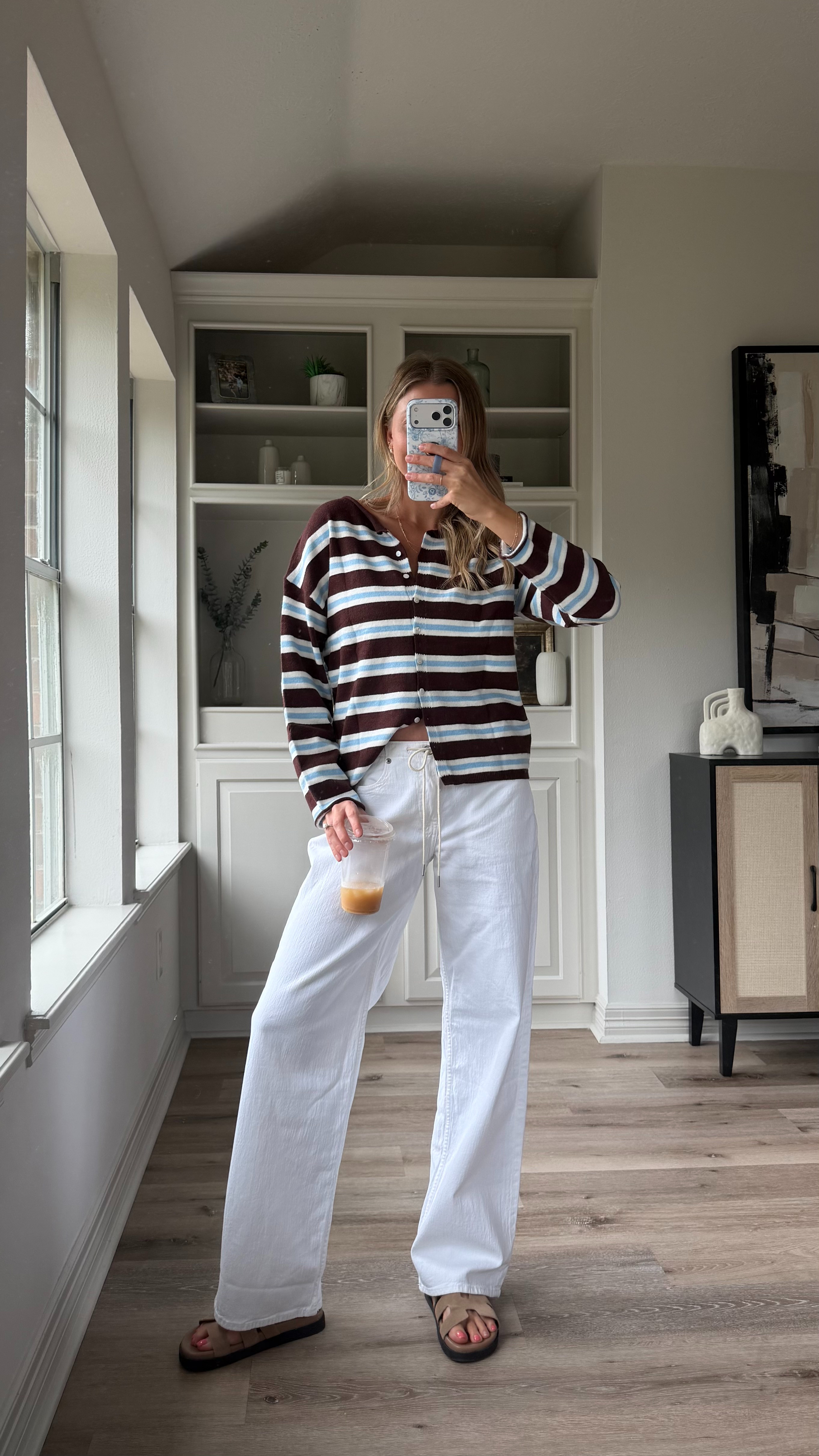 Cute early fall ootd | S in cardigan, 27 in drawstring denim  

 #LTKootd