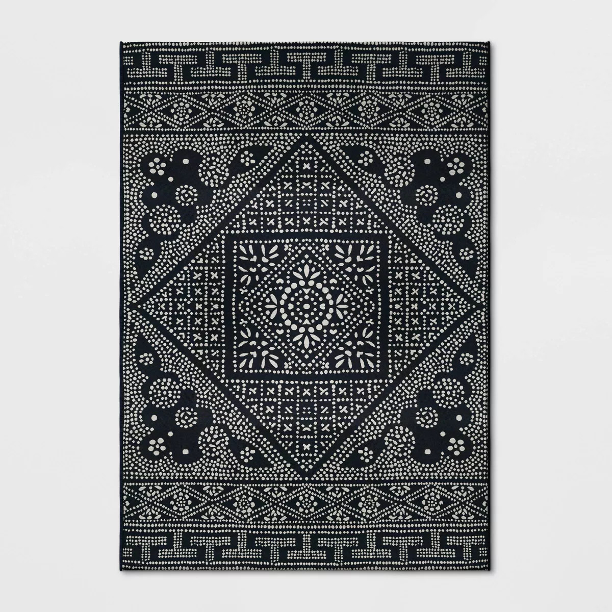 7' x 10' Medallion Outdoor Rug Navy - Threshold™ | Target