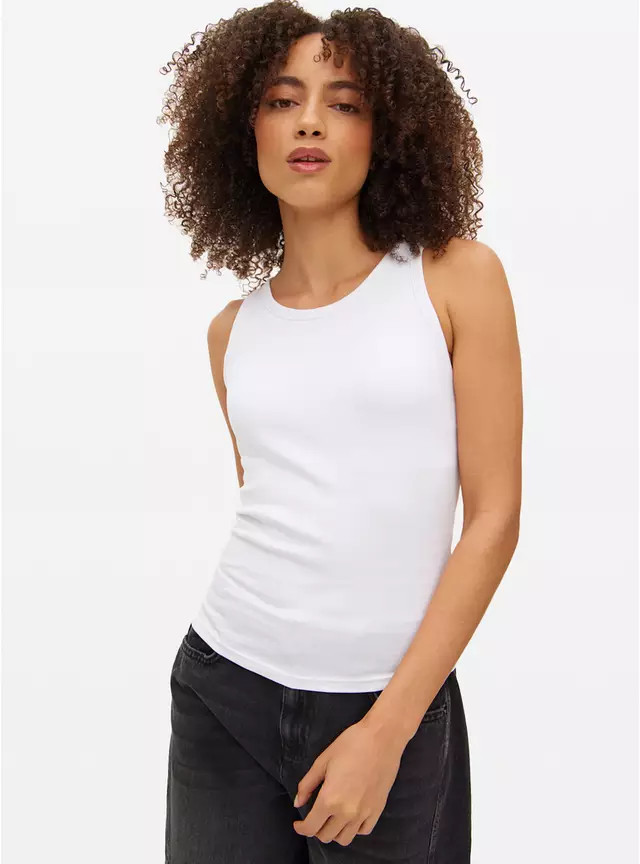 Buy Cottonform™ White Ribbed Support Vest  8 | Camisoles and vests | Tu | Tu Clothing