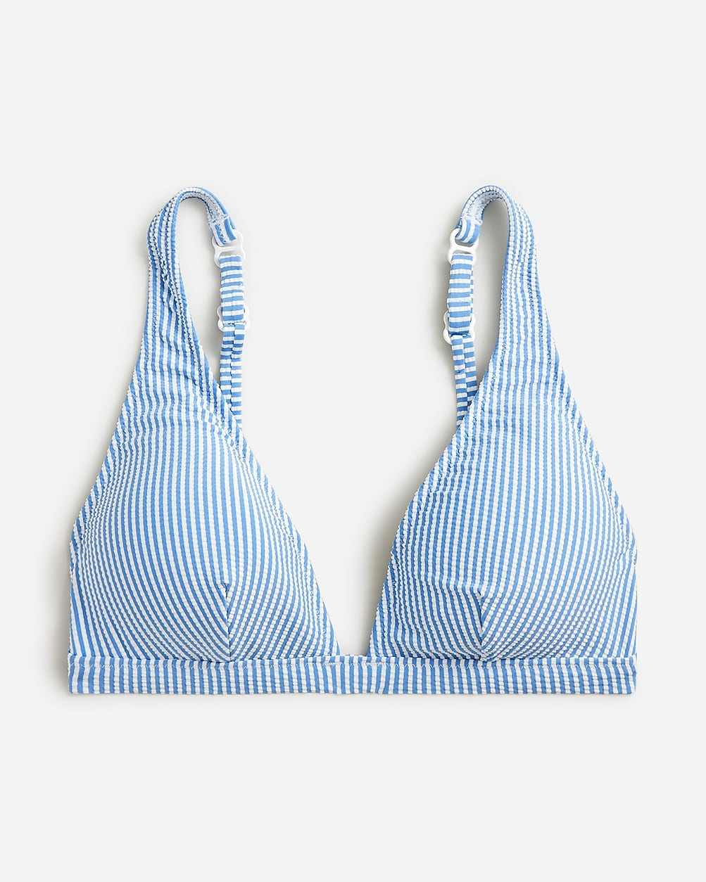 Wide-strap bikini top in seersucker | J. Crew US