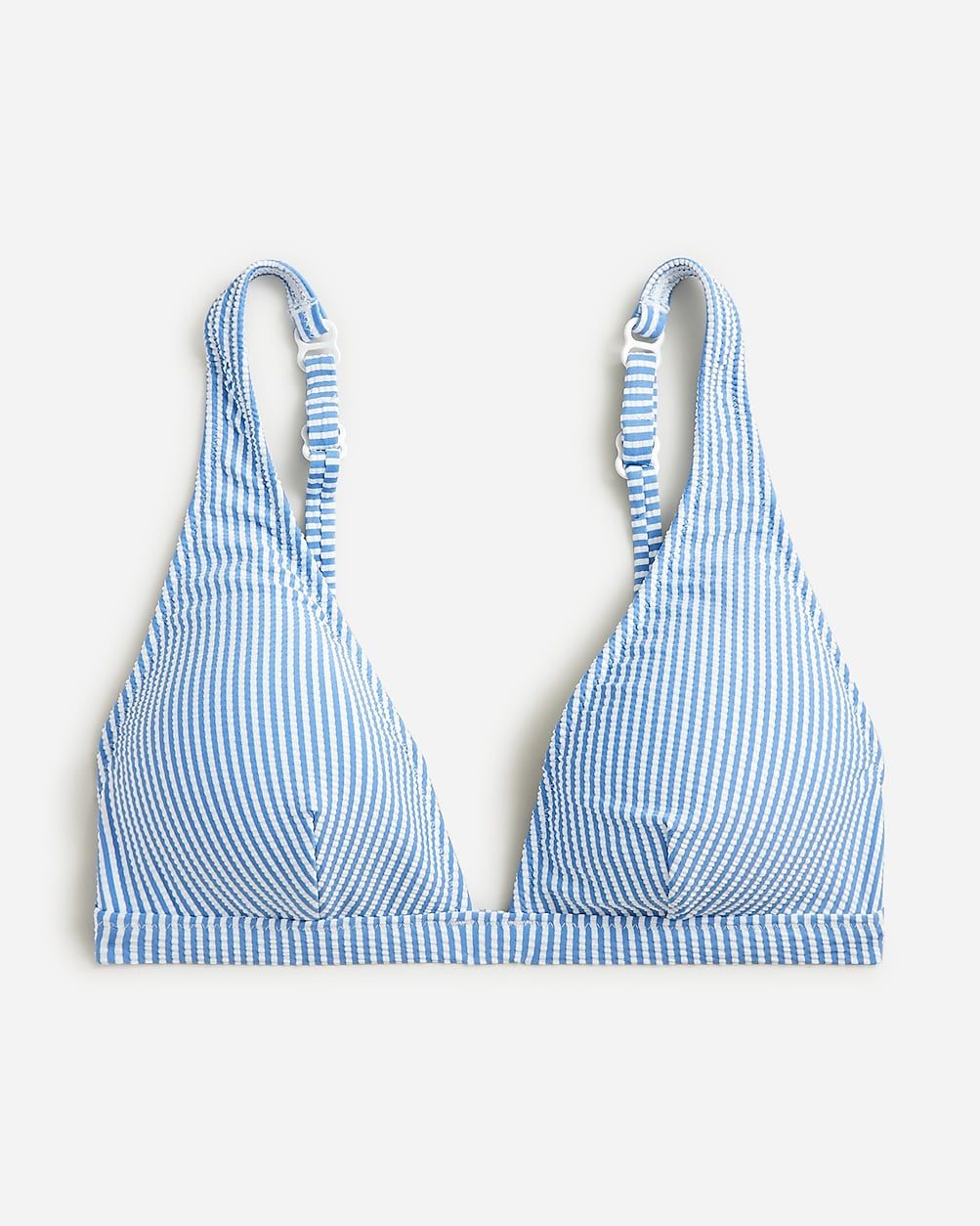 Wide-strap bikini top in seersucker | J.Crew US