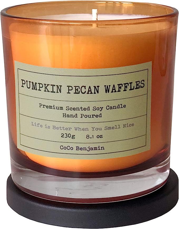 100% Soy, Highly Scented, Hand Poured Soy Candle, 8.1 oz (Pumpkin Pecan Waffles) | Amazon (US)