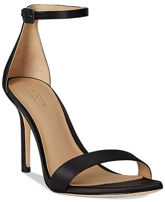 Lauren Ralph Lauren Women's Allie Pavé-Buckle Satin Sandals - Macy's | Macy's