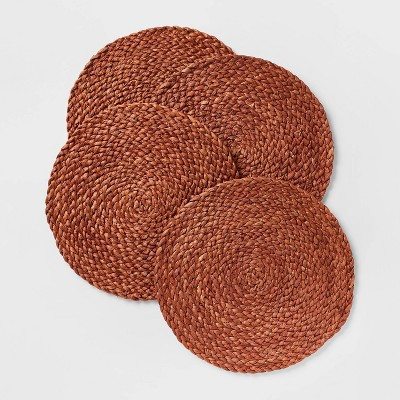 4pk Rush Natural Round Placemats - Threshold™ | Target