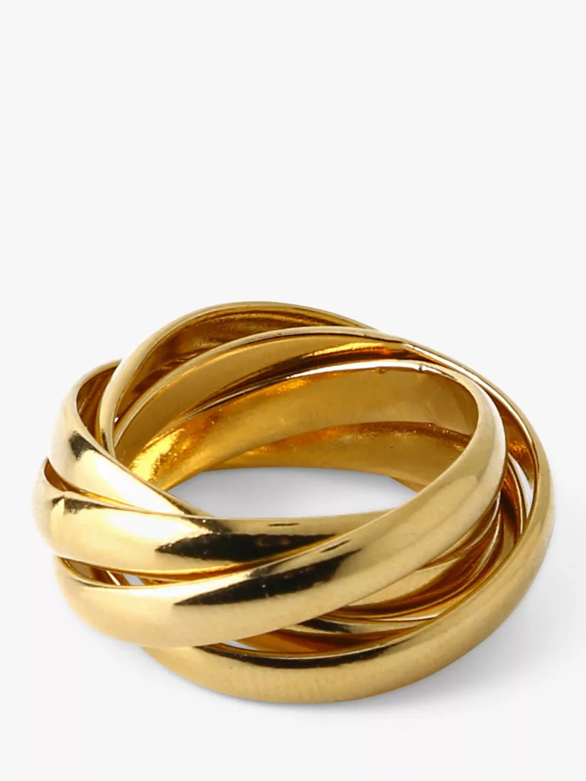 Orelia Interlocking Rings, Pale Gold | John Lewis (UK)