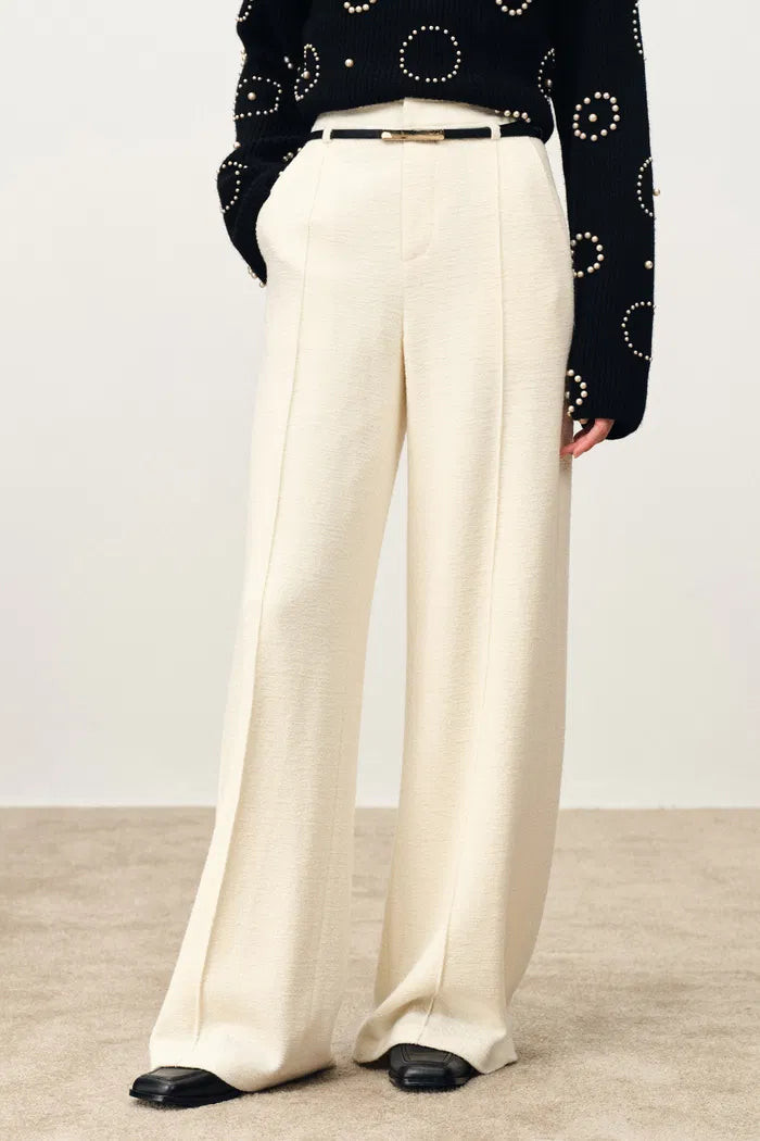 Gallop Casual Trousers with Belt in Merino Wool | Fabrique