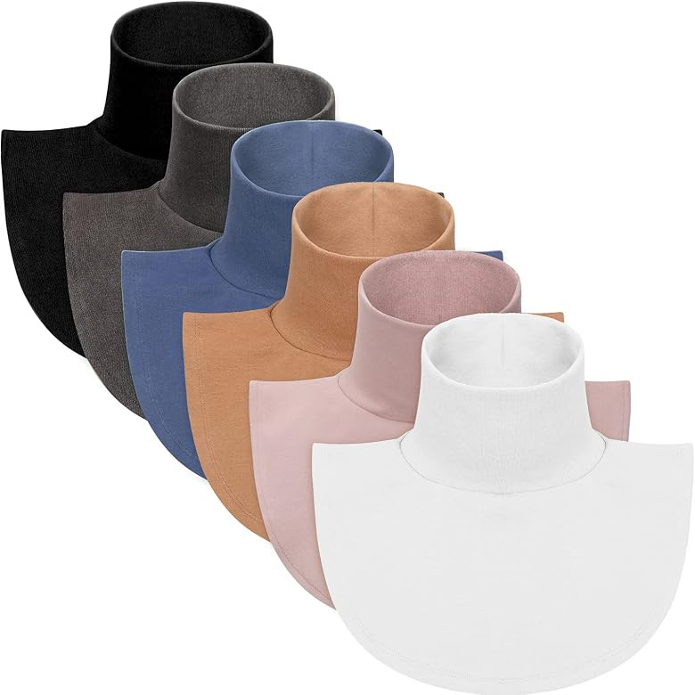 SATINIOR 6 PCS Women Fake Collar Detachable Dickey Collar Solid Turtleneck Mock Turtleneck Dickey Ha | Amazon (US)