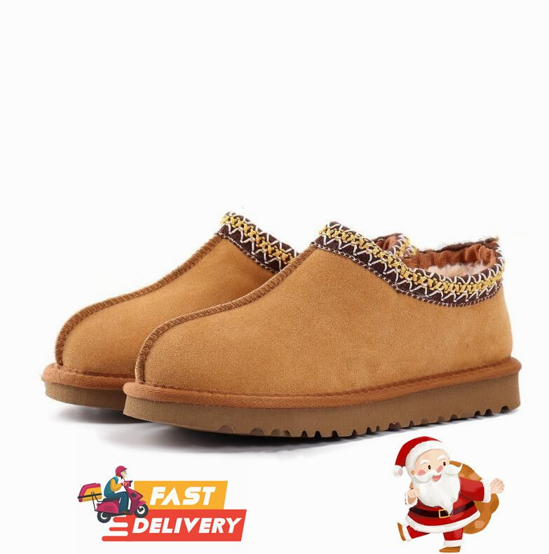 Tasman Slippers Chestnut Fur Slides Sheepskin Shearling Tazz Mules Women Men Ultra Mini Platform ... | DHGate