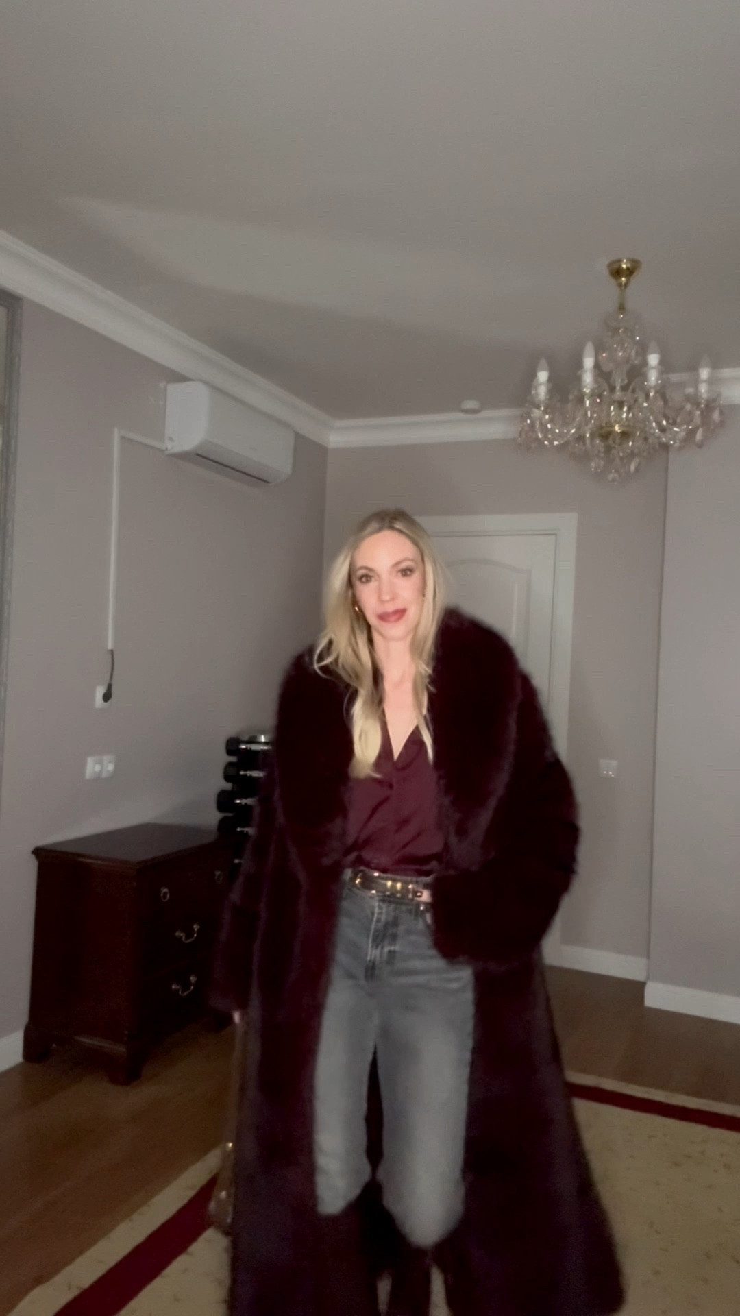 Date night outfit idea with burgundy fur coat, Levi’s gray slim straight jeans, burgundy leather boots, Gucci bag

#LTKFindsUnder100 #LTKgrwm #LTKOver40