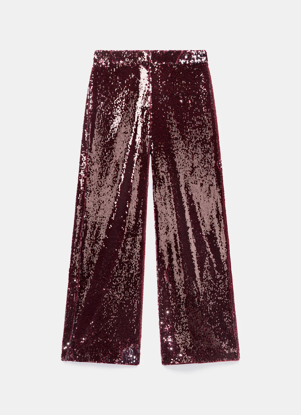 Burgundy Sequin Wide Trousers | Mint Velvet