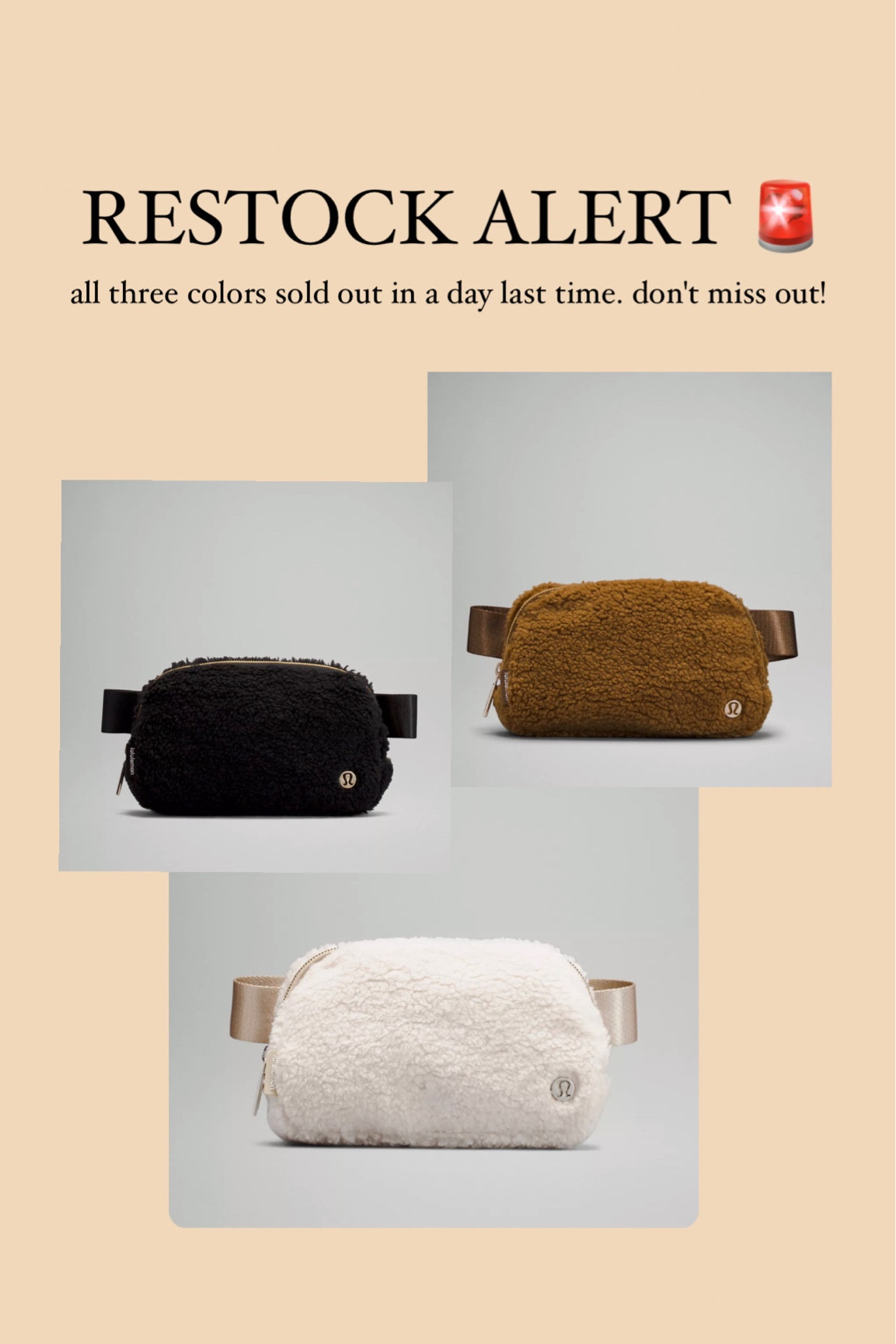 LULULEMON EVERYWHERE
BELT BAG
BACK IN STOCK!

#LTKunder100 #LTKsalealert #LTKSeasonal #LTKstyletip #LTKitbag
