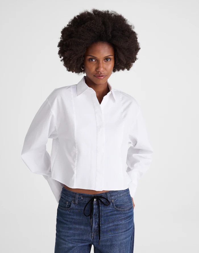 Straight-Hem Shirt in Poplin | Madewell