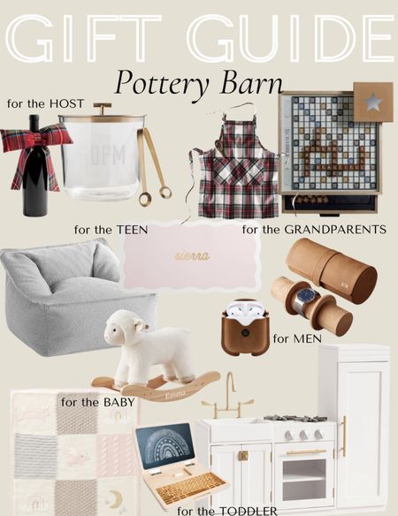 Pottery barn gift guide, gifts ideas for everyone, gifts for the teen, kids and baby, men and grandparent gift ideas, splurge worthy gifts, gifts under $100, hostess gifts 

#LTKmens #LTKkids #LTKfamily