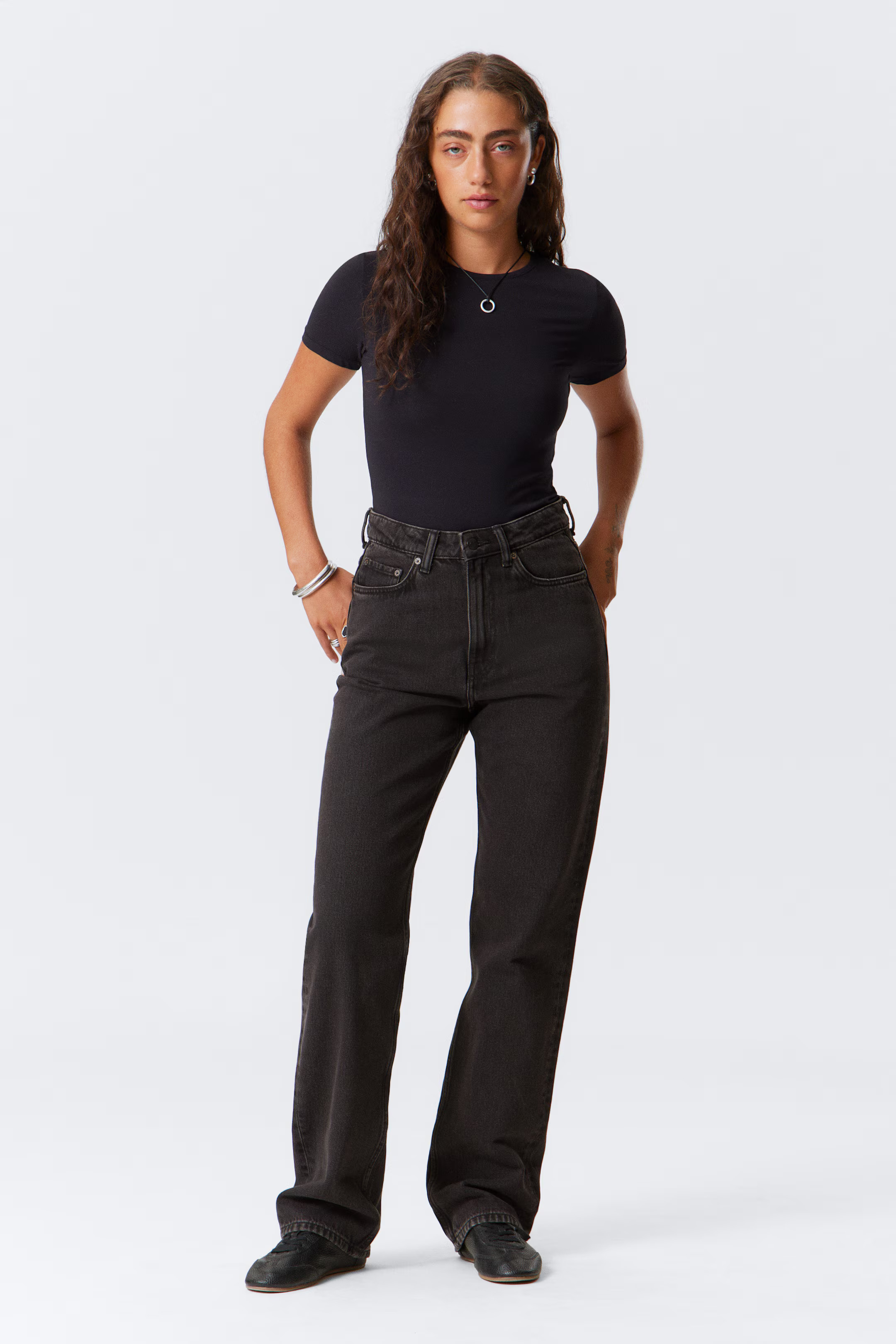 Rowe Super High Waisted Regular Straight Leg Jeans | H&M (UK, MY, IN, SG, PH, TW, HK)