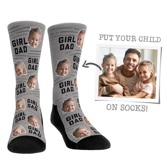 Custom Face Socks Girl Dad Socks Gift For Dad Gift For Daughter Fathers Day Socks | Etsy (US)