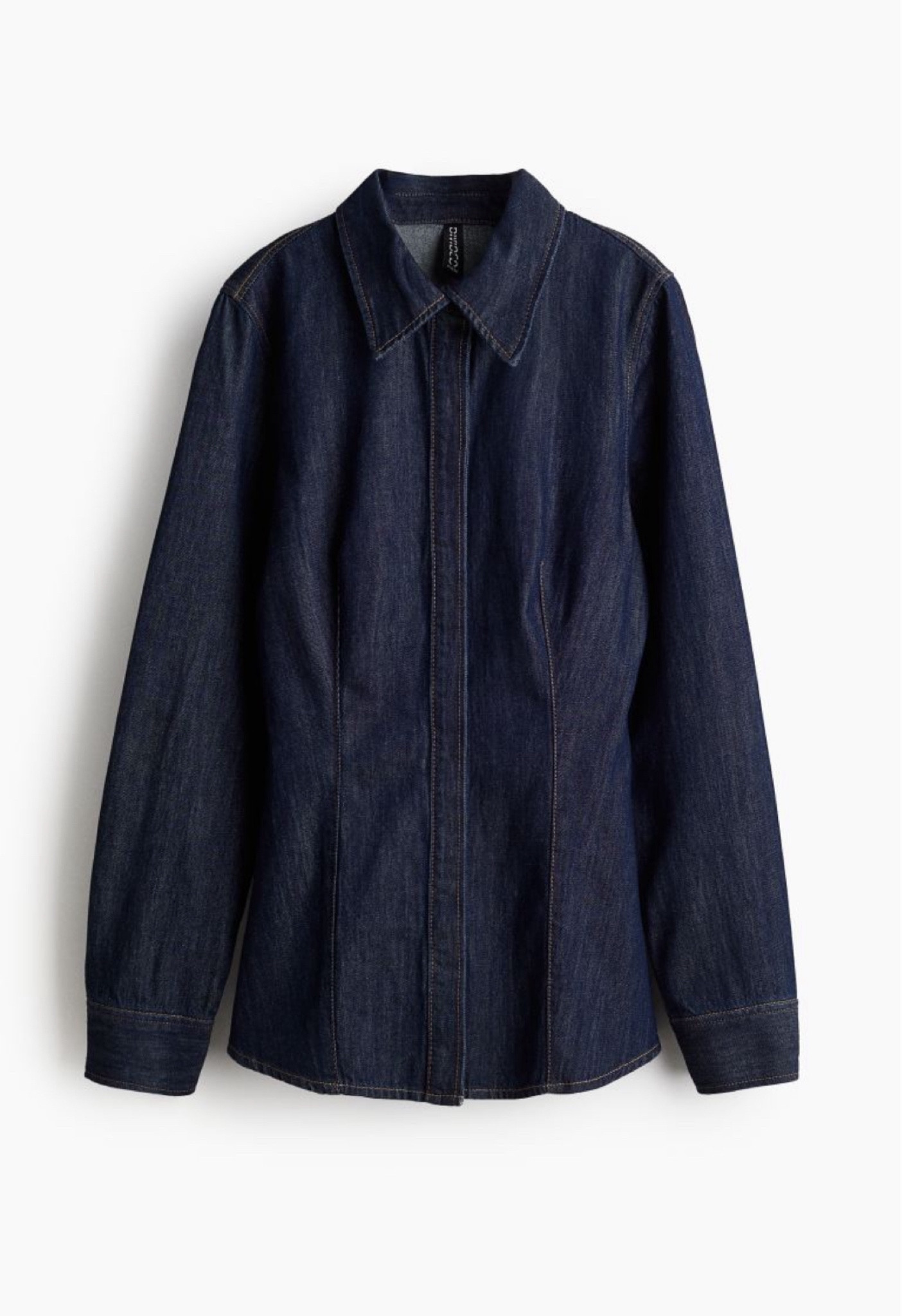 Tapered Waist Denim Shirt