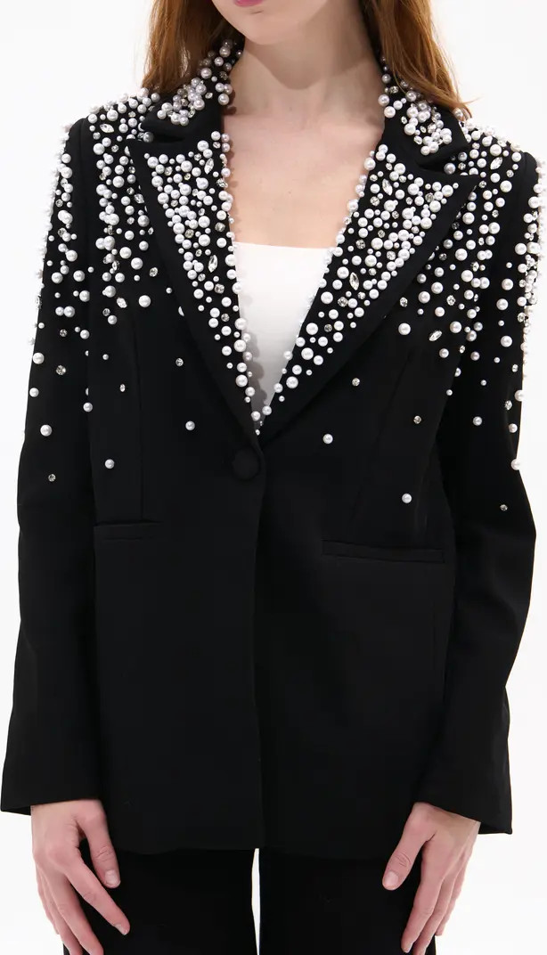 Pearlized Embellished Blazer | Nordstrom