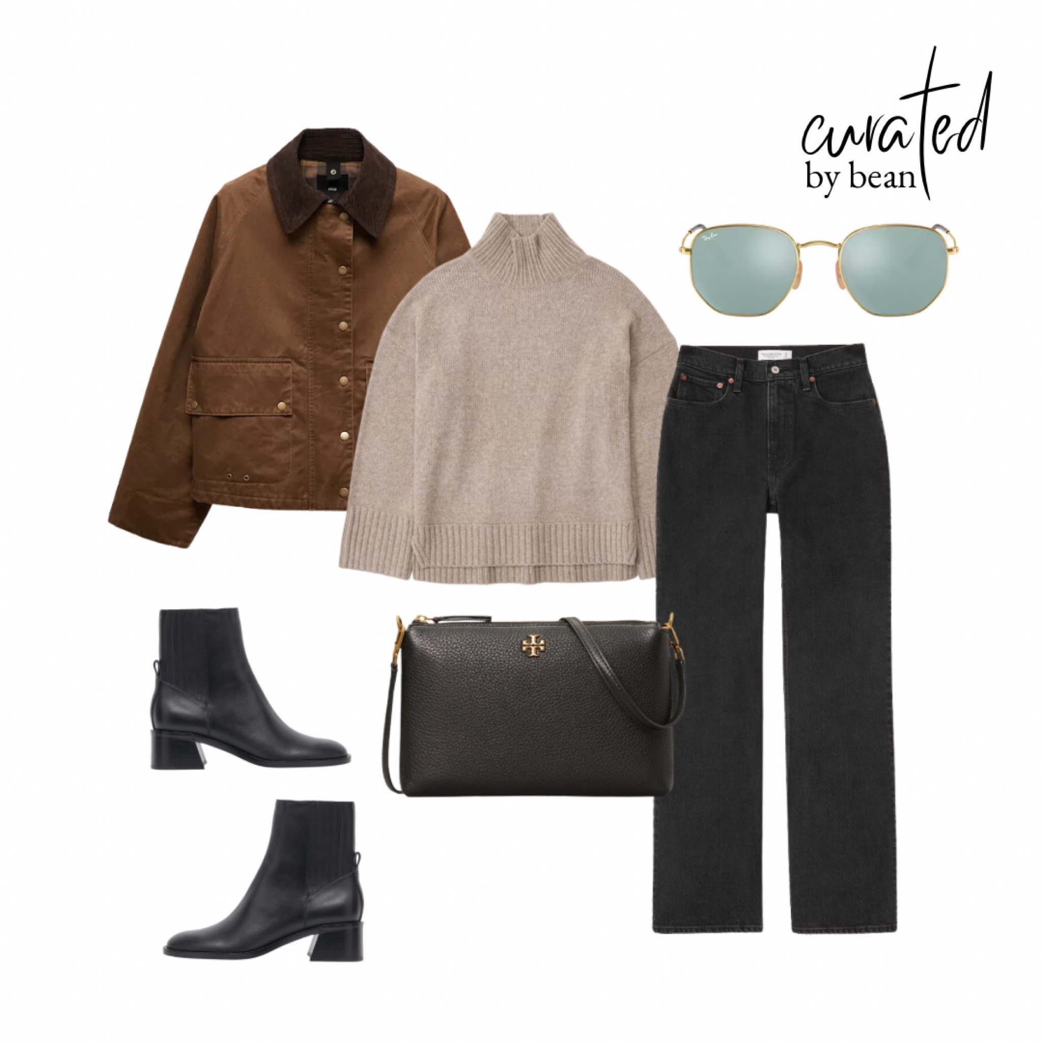 Fall jacket, wax jacket. Turtleneck sweater. Oversized sweater. Jeans. Leather boots.

#LTKSeasonal