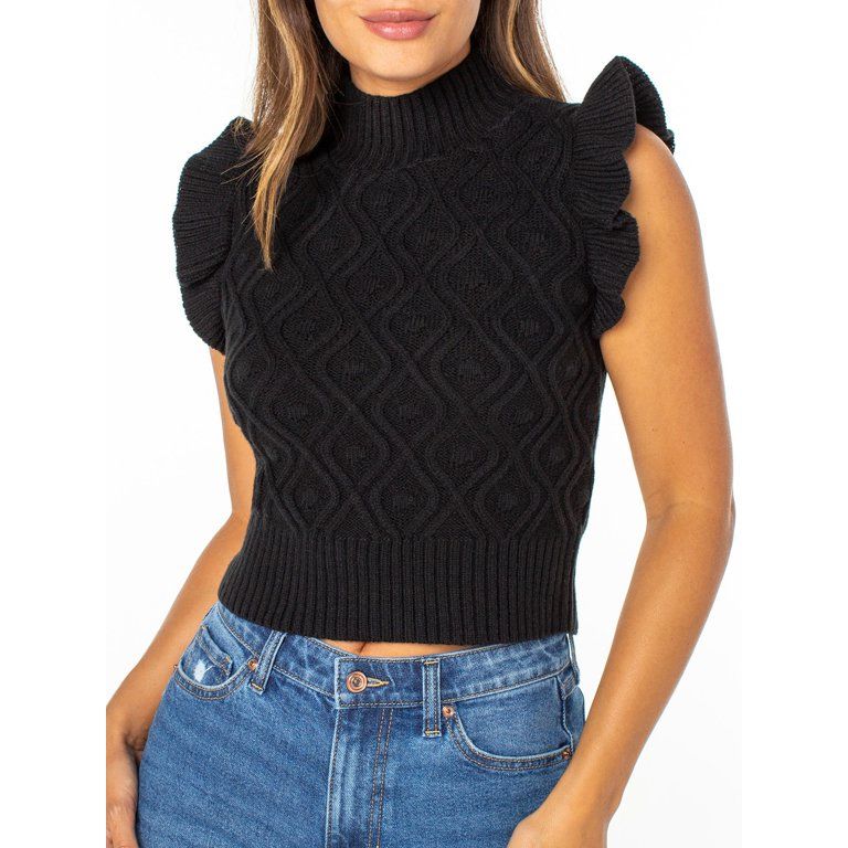 Celebrity Pink Women's Flutter Sleeve Sweater | Walmart (US)