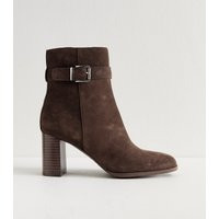 Women's Brown Suede Buckled Ankle Boots New Look | New Look (UK)