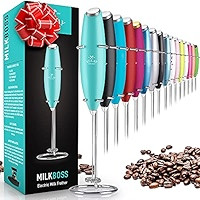 Zulay Original Milk Frother Handheld Foam Maker for Lattes - Whisk Drink Mixer for Coffee, Mini Foam | Amazon (US)