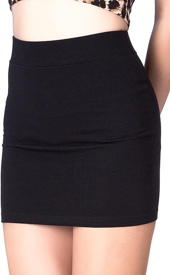 Dani's Choice Must-Buy Basic Bodycon Pencil Short Mini Skirt | Amazon (US)