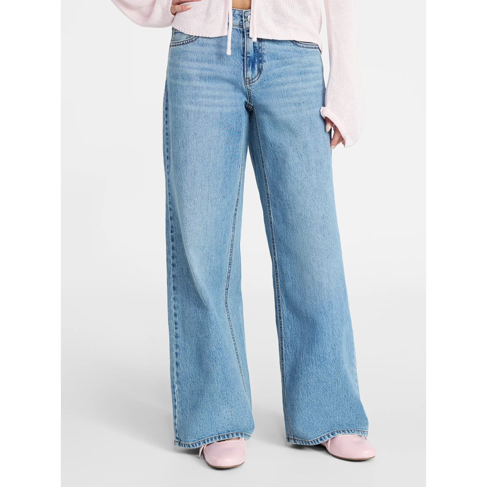 No Boundaries Mid Rise Baggy Jeans, 29" 31", 33" Inseams, Women's Sizes 00-24W | Walmart (US)