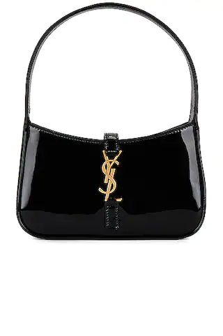 Saint Laurent Mini 5A7 Hobo Bag in Nero | FWRD | FWRD 