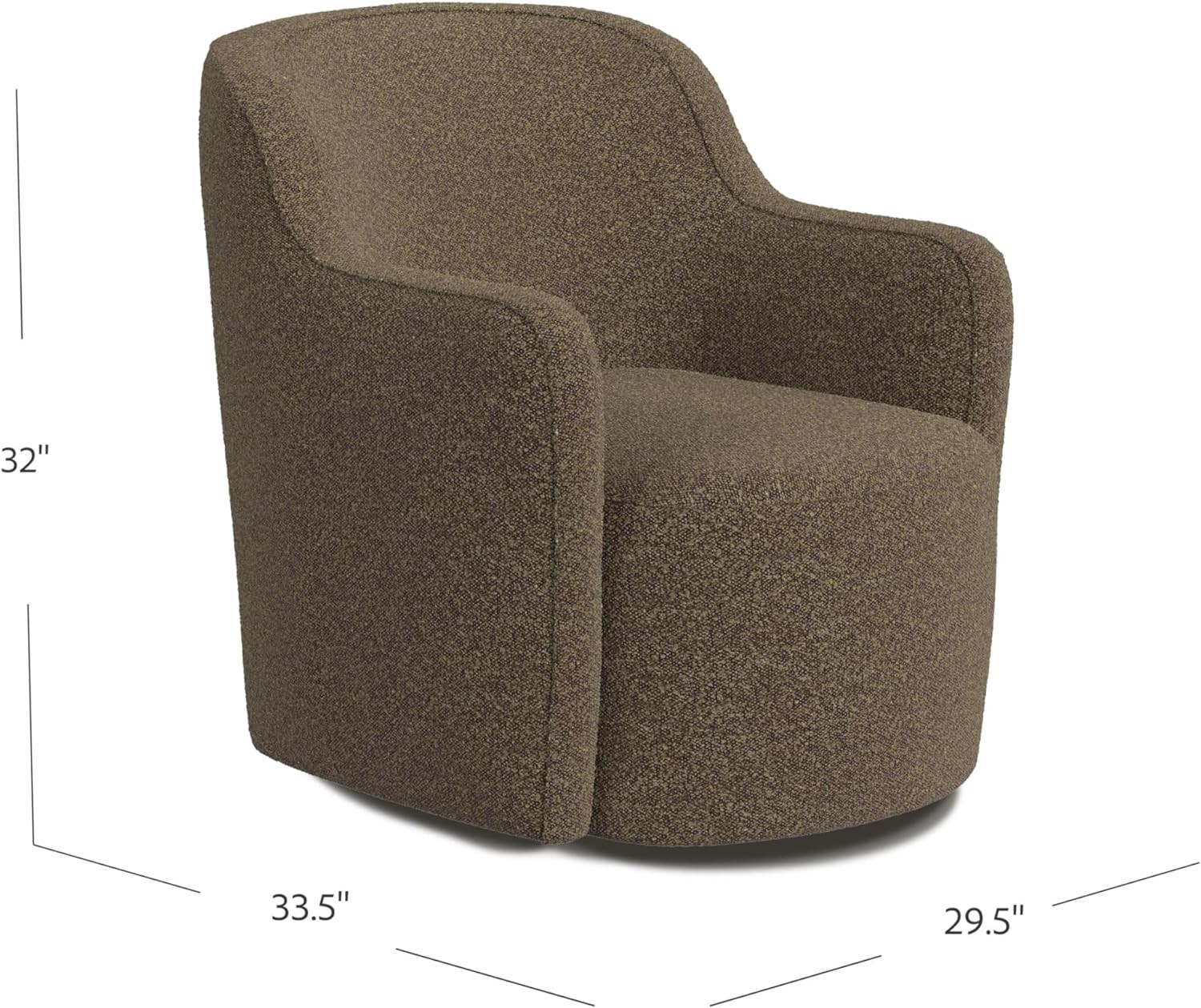 HomePop Relaxing Dark Brown Boucle Accent Chair | Upholstered | 360° | Barrel Back | Living Room... | Amazon (US)