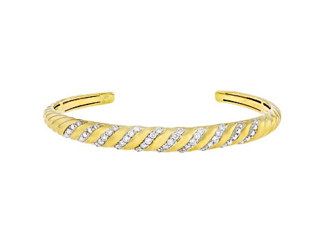 White Lab-Grown Diamond F-G SI 14K Yellow Gold Over Silver Bangle Bracelet 0.75ctw - 1Y0C1A | JTV Jewelry