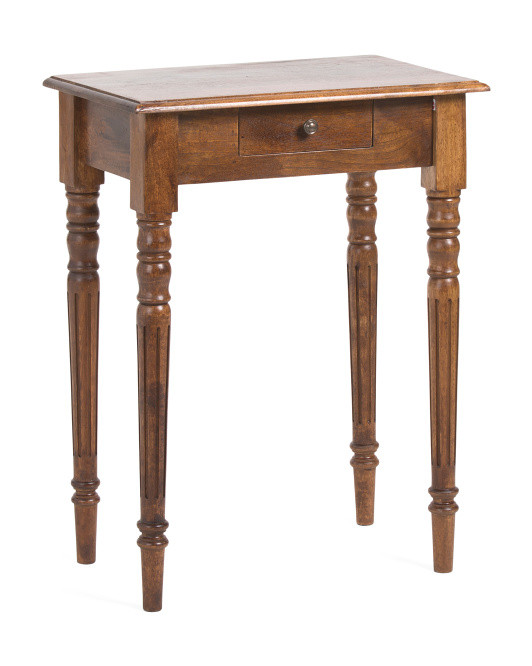 31.5in Solid Mango Wood Turned Leg Writing Desk | TJ Maxx