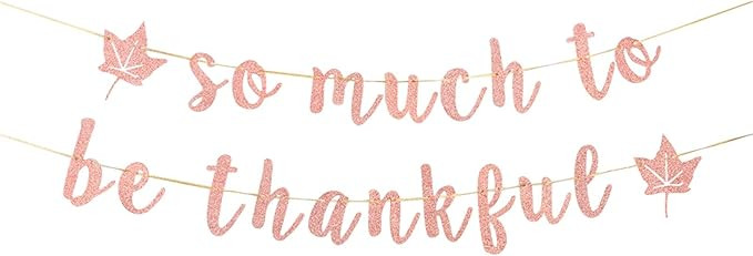 So Much to Be Thankful Banner, Thanksgiving Party Decorations, Happy Fall Banner, Autumn Harvest ... | Amazon (US)