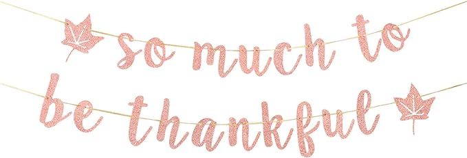So Much to Be Thankful Banner, Thanksgiving Party Decorations, Happy Fall Banner, Autumn Harvest ... | Amazon (US)