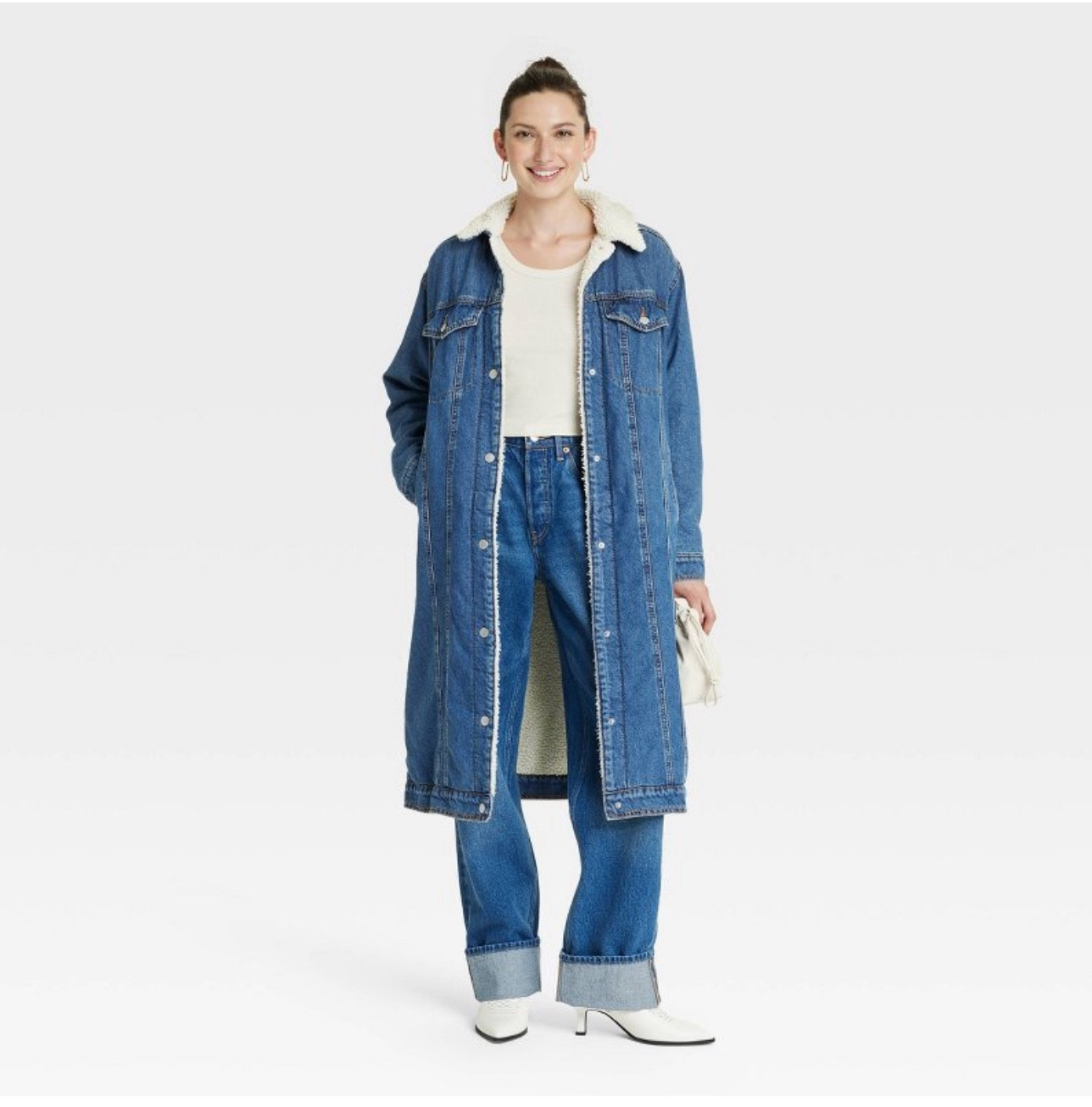 Faux shearling Long Denim Jackett

#LTKStyleTip #LTKSeasonal #LTKFindsUnder100