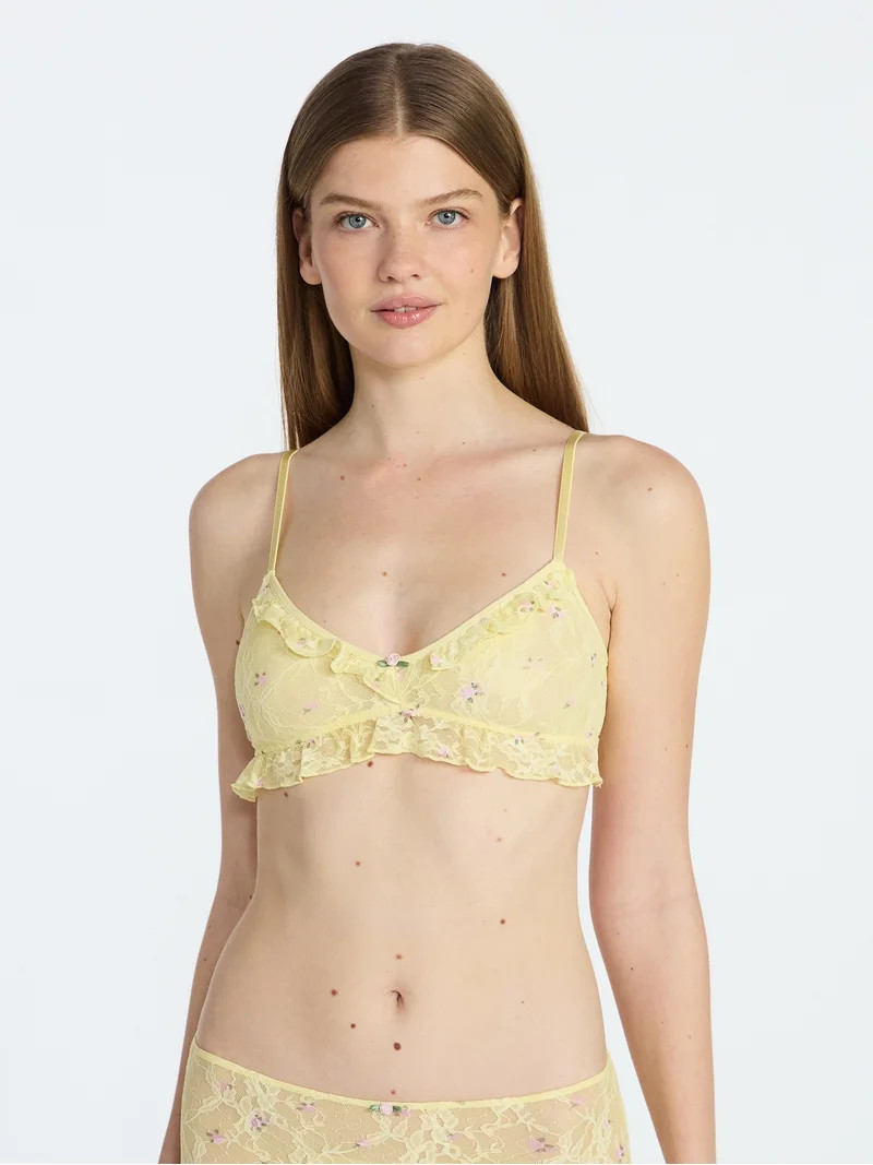 No Boundaries Lace Triangle Bralette, Women's XS-XXXL | Walmart (US)