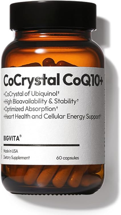 BIGVITA CoCrystal CoQ10 + 120 mg Ubiquinol – Ultra-Absorption Formula with PQQ, SOD & BioPerine... | Amazon (US)